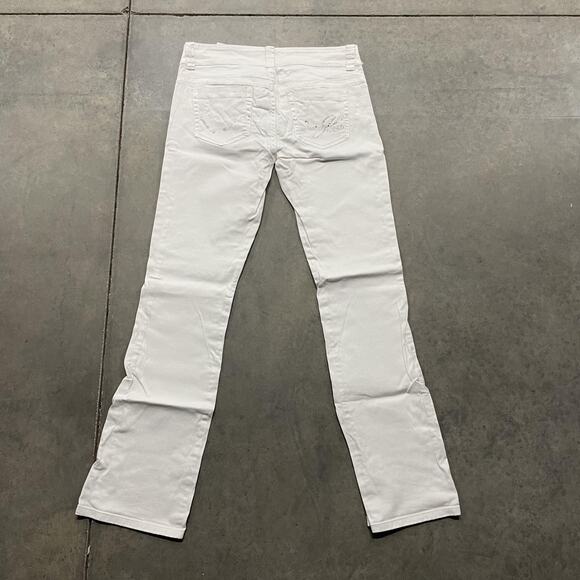 Guess Jeans Womens 29 White Daredevil Boot Bootcut Rhinestone Stretch Denim - Picture 9 of 11